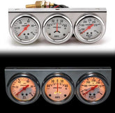 Universal 2" Triple Gauge Set Oil Pressure PSI Amps Water Temp Temperature Meter